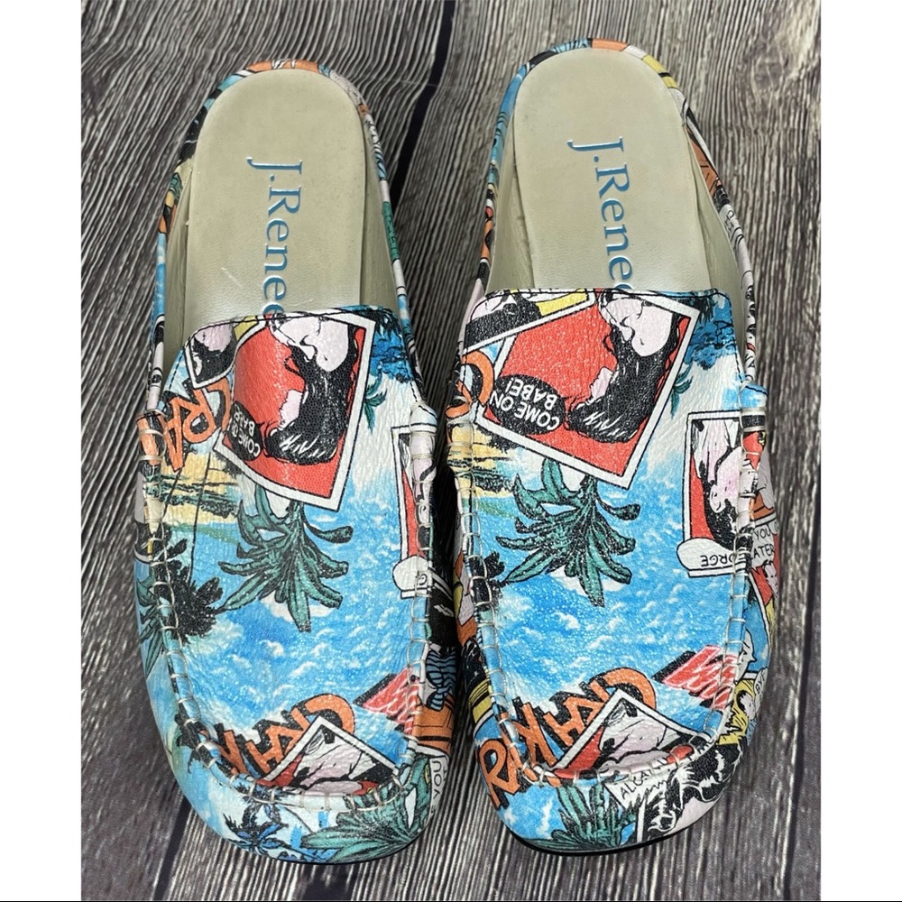 J. Renee Joker Fun Slip On Loafer Mule Comic Women's Size 6.5 M Novelty Print - Picture 1 of 7
